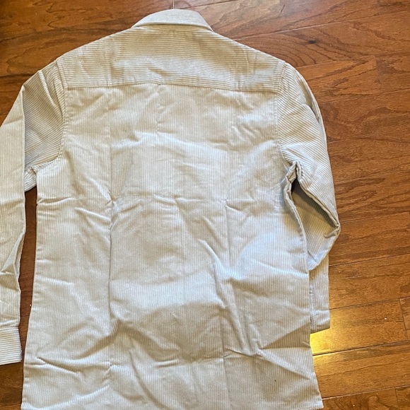 Granola outdoors hippie retro 100% cottonPolo Tan Striped button up Shirt Jacket - Picture 6 of 7